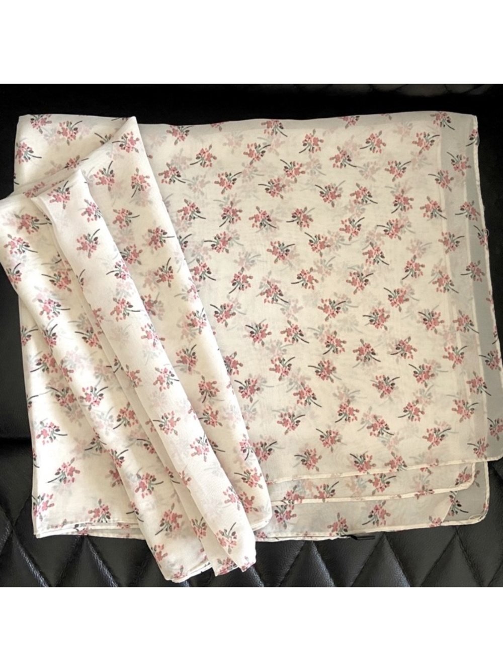 Light cream pink floral scarf